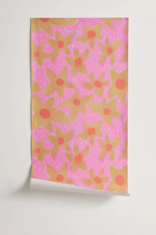 Promo π Sewzinski Retro Flowers Removable Wallpaper Pink π₯° - Image 3