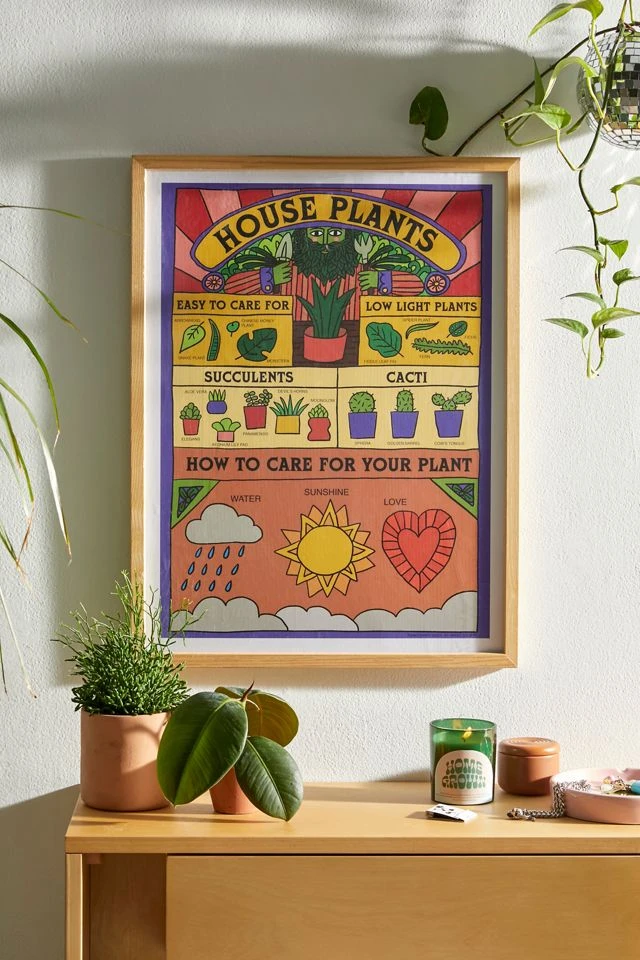 Cheapest π Magic Society House Plants Art Print Natural Wood Frame π