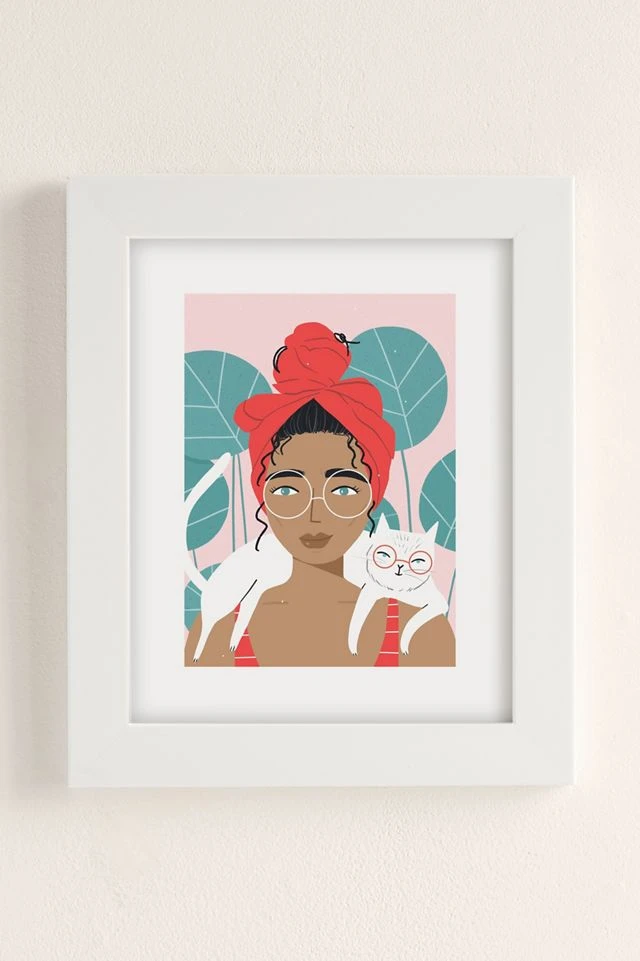 Flash Sale π Charly Clements Cat Wearing Glasses Art Print Modern White π₯° - Image 2