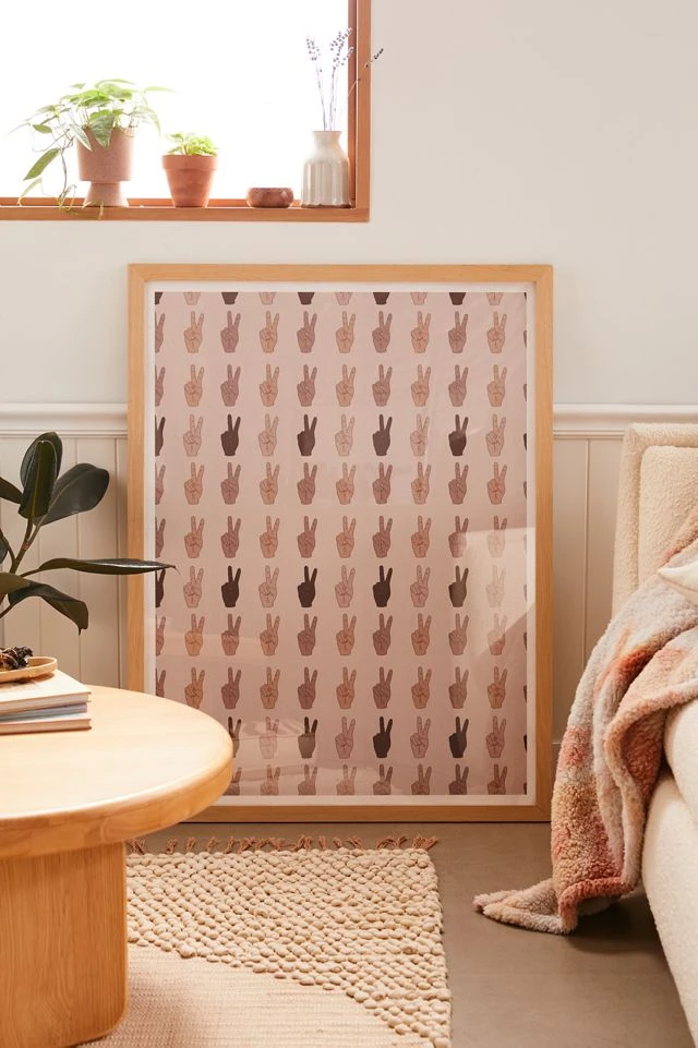 Cheapest π Iveta Abolina Peace Hands Tan Art Print Natural Wood Frame π