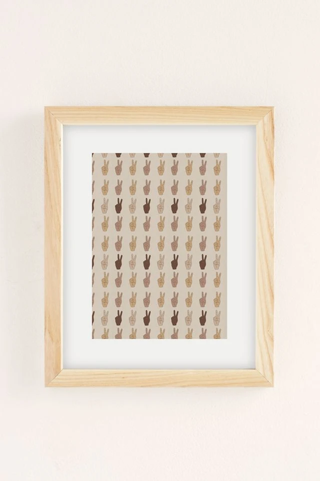Cheapest π Iveta Abolina Peace Hands Tan Art Print Natural Wood Frame π - Image 2