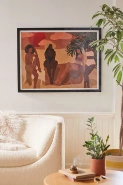 Discount π Nawaalillustrations Beach Art Print Black Matte Frame π