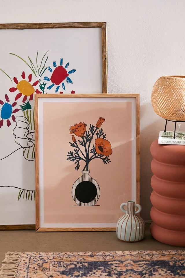 Best Pirce π Hollis Callas UO Exclusive Blooms Art Print Natural Wood Frame π―