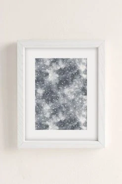 Cheap 😉 Ninola Design Cold Snow Clouds Art Print White Wood Frame ❤️