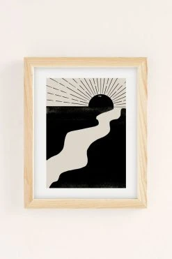 Best deal 🥰 TMSbyNight Abstract Landscape Art Print Natural Wood Frame 🔥