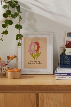 Discount π Kira Cyan Floral Lovers Art Print White Wood Frame π