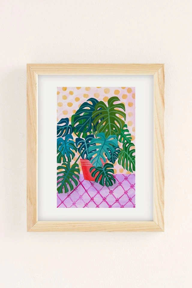 Hot Sale π Sewzinski Monstera Houseplant Art Print Natural Wood Frame π₯ - Image 2