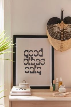 Buy ⭐ Natalie Catalina Good Vibes Only Art Print Black Matte Frame 💯
