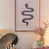 Cheapest ✨ Colour Poems Minimal Snake Art Print Natural Wood Frame 🎉
