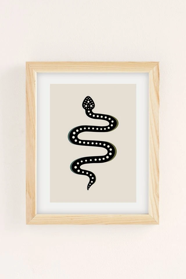 Cheapest β¨ Colour Poems Minimal Snake Art Print Natural Wood Frame π - Image 2