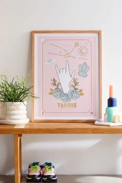 Best deal 🔥 Emanuela Carratoni Zodiac Series Taurus Art Print Natural Wood Frame ❤️