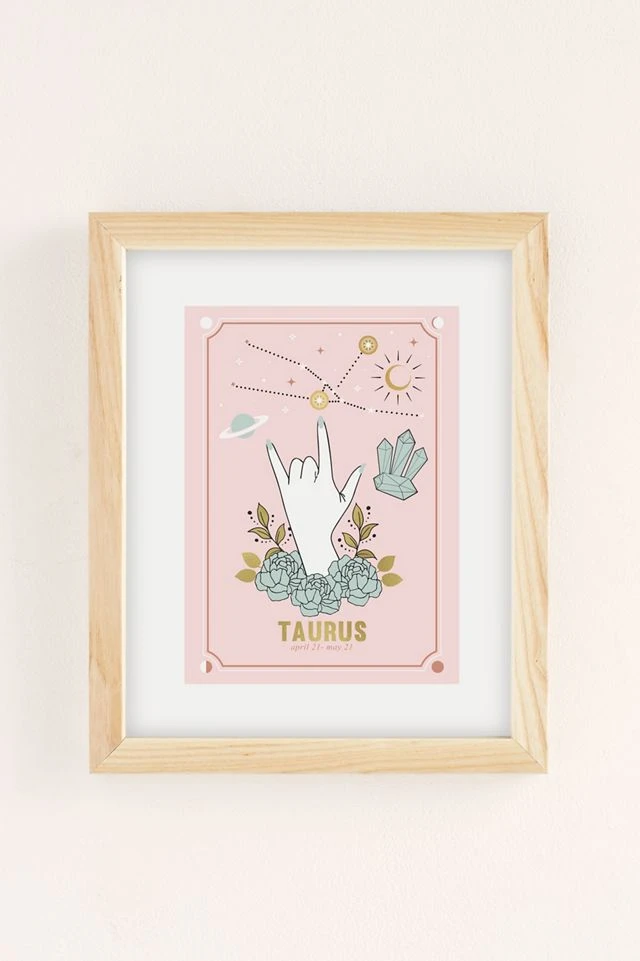 Best deal π₯ Emanuela Carratoni Zodiac Series Taurus Art Print Natural Wood Frame β€οΈ - Image 2