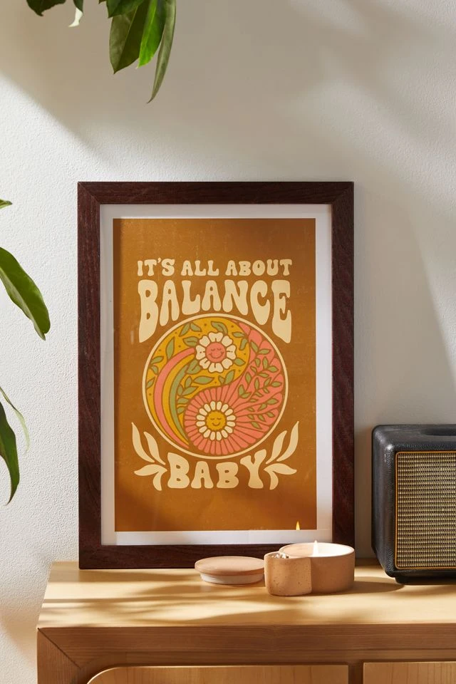 Best Pirce π Kira Cyan Balance Baby Art Print Walnut Wood Frame β