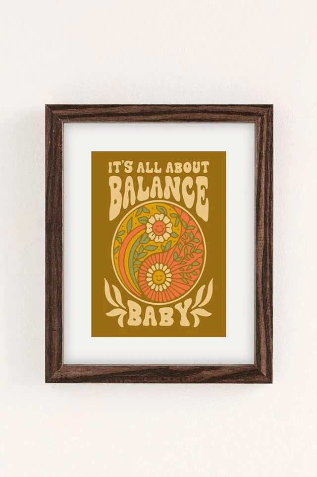 Best Pirce π Kira Cyan Balance Baby Art Print Walnut Wood Frame β - Image 2