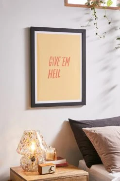 Deals 🎁 Julia Walck Give ‘Em Hell Art Print Black Matte Frame 🥰