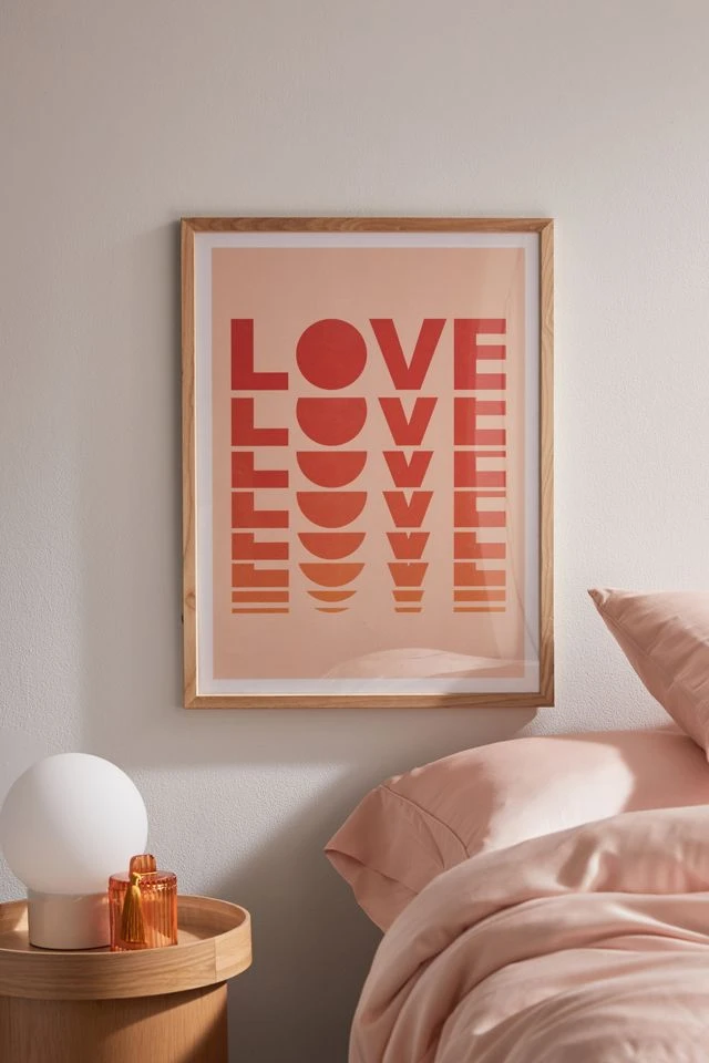 Discount π€© Forgetme Abstract Love Sunset Minimalism Art Print Natural Wood Frame π₯°
