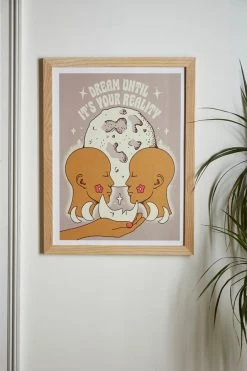 Promo ⌛ Kira Cyan Dreamer I Art Print Natural Wood Frame 👍