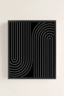 Promo 😍 Colour Poems Minimal Line Curvature Canvas Art Print Black 🧨