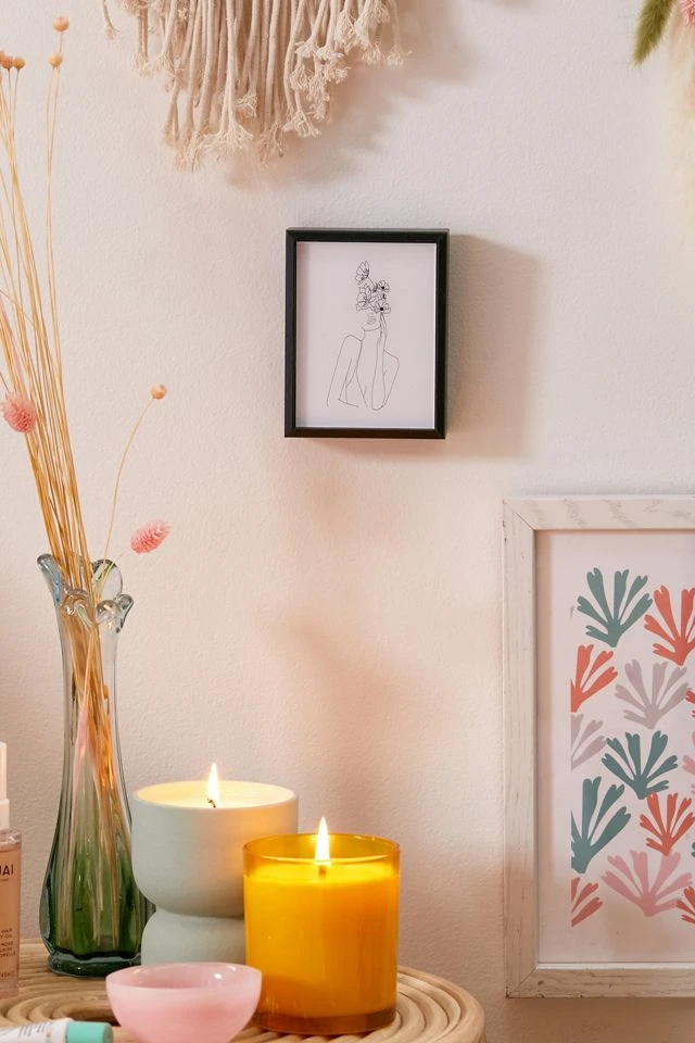 Cheapest β Nadja Line Art π© Woman With Flowers Art Print Black Wood Frame β