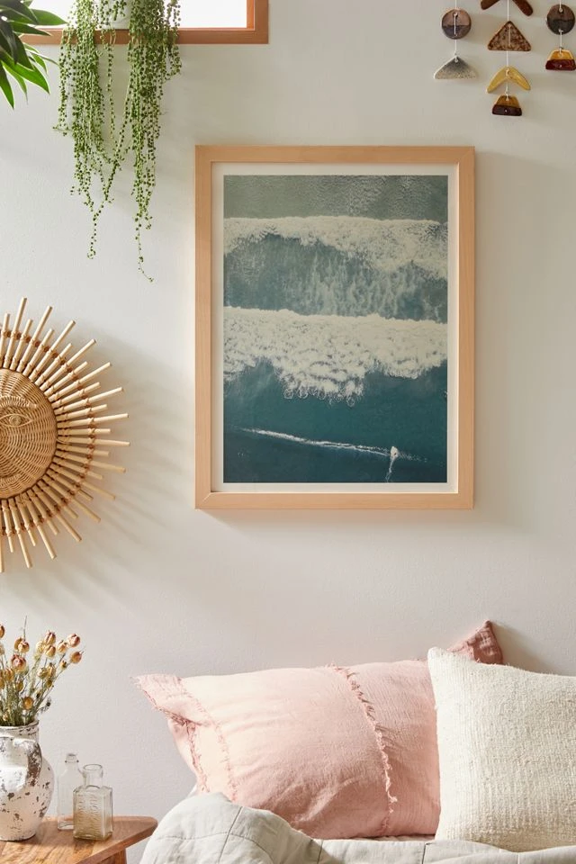 Outlet βοΈ Ingrid Beddoes π Surfing The Wave Art Print Natural Wood Frame π - Image 2