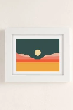 Budget ✨ The Old Art Studio Geometric Landscape 14 Art Print White Matte Frame 🧨