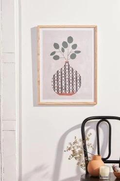 Brand new 🔔 Megan Galante Karten Vase Art Print Natural Wood Frame ❤️