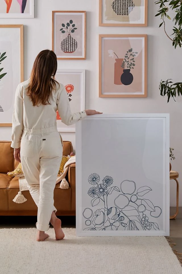 Budget π₯° CayenaBlanca Imaginary Flowers Art Print White Matte Frame π