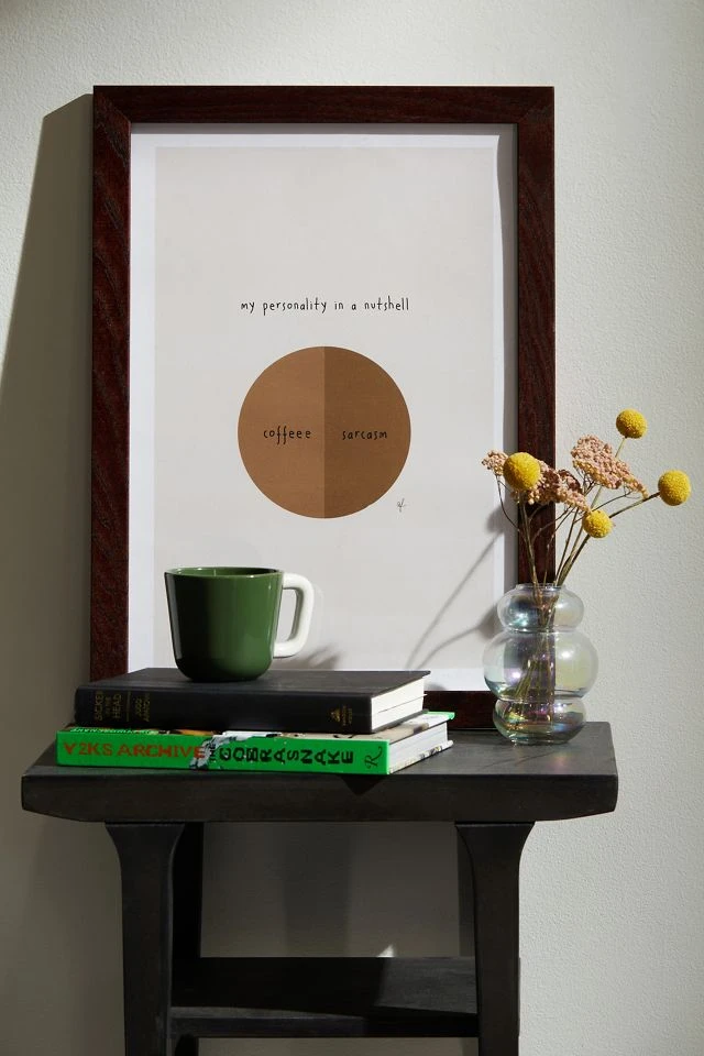 Flash Sale π Amy Franke My Personality In A Nutshell Art Print Walnut Wood Frame π―