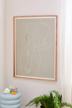 New π Nadja Minimal Line Art π© Woman Figure Art Print Natural Wood Frame π