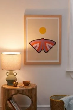 Coupon 💯 Circa 78 Designs Moth And Moon Art Print Natural Wood Frame 🥰