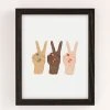Best deal 🔥 Rachel Szo Peace Hands Art Print Black Wood Frame ⌛
