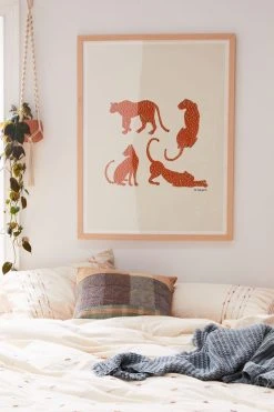 Deals 😍 Megan Galante Leopard Block Party Art Print Natural Wood Frame 👏