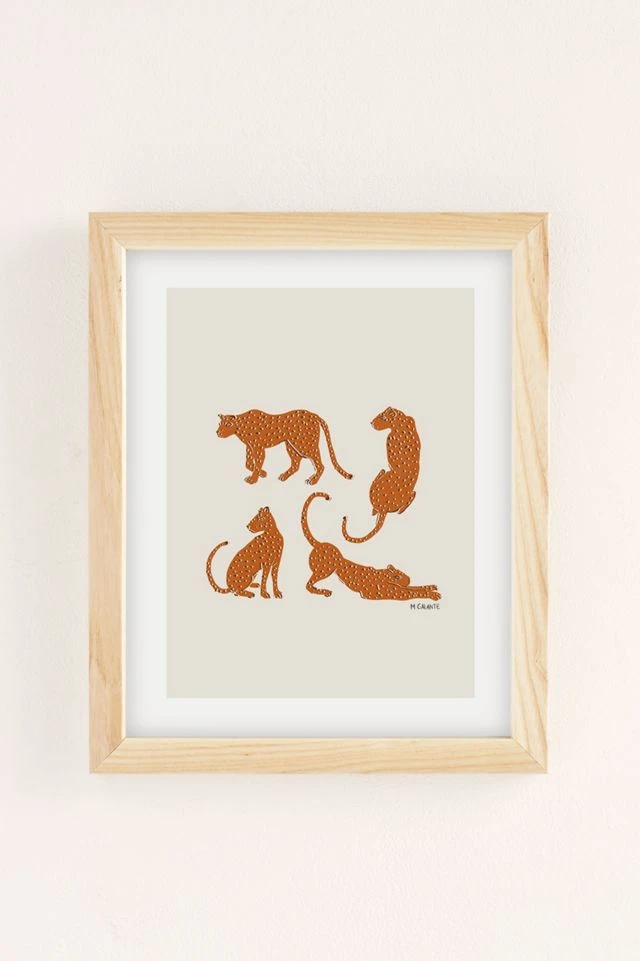 Deals π Megan Galante Leopard Block Party Art Print Natural Wood Frame π - Image 2