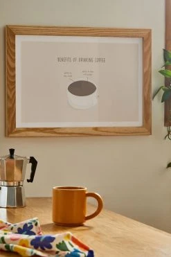 Best reviews of 🛒 Amy Franke Benefits Of Drinking Coffee Art Print Natural Wood Frame 🎁