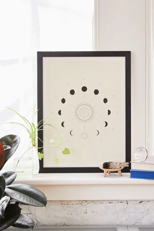 Promo π Nayla Smith Moon Phase Light Art Print Black Wood Frame π§¨