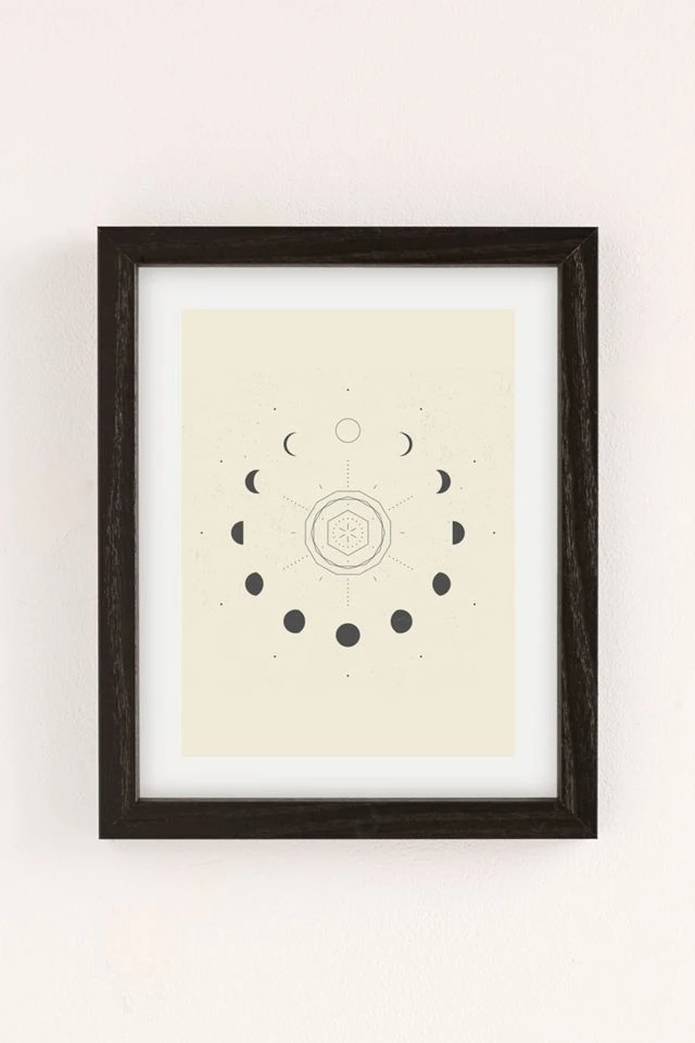 Promo π Nayla Smith Moon Phase Light Art Print Black Wood Frame 𧨠- Image 2