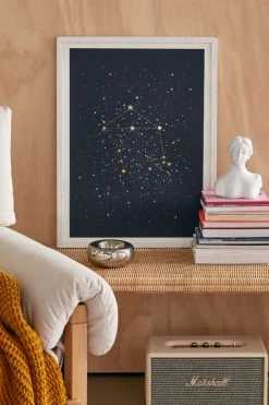 Best deal 🤩 Iveta Abolina Star Constellations Libra Art Print White Wood Frame 👏