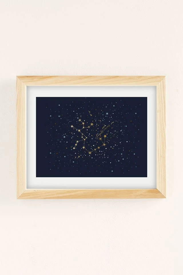 Promo π Iveta Abolina Star Constellations Sagittarius Art Print Natural Wood Frame β - Image 2