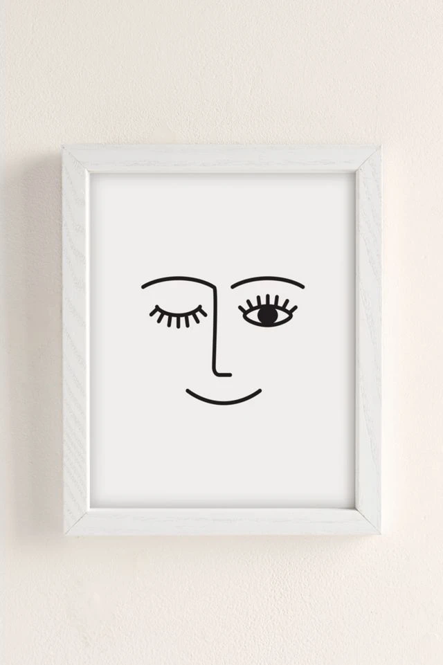 Coupon π Summer Sun Home Art Wink BW Art Print White Wood Frame β¨ - Image 2
