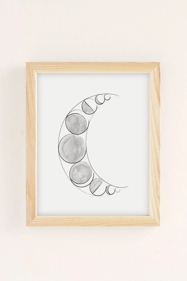 Best reviews of π Runa Creative Co The Lunar Phases Art Print Natural Wood Frame βοΈ - Image 2