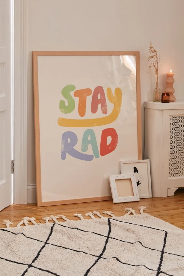 Buy 𧨠Phirst Stay Rad Colors Art Print Natural Wood Frame π§¨