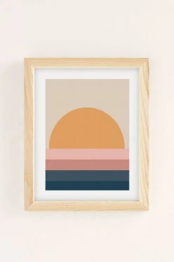 Top 10 ⌛ Colour Poems Minimal Retro Sunset Art Print Natural Wood Frame 😀