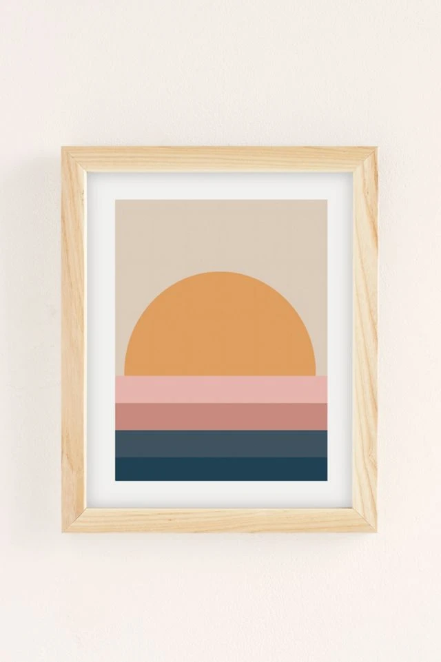 Top 10 β Colour Poems Minimal Retro Sunset Art Print Natural Wood Frame π