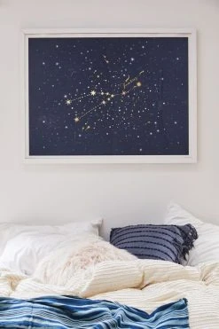 Buy 🤩 Iveta Abolina Star Constellations Taurus Art Print White Wood Frame ⌛