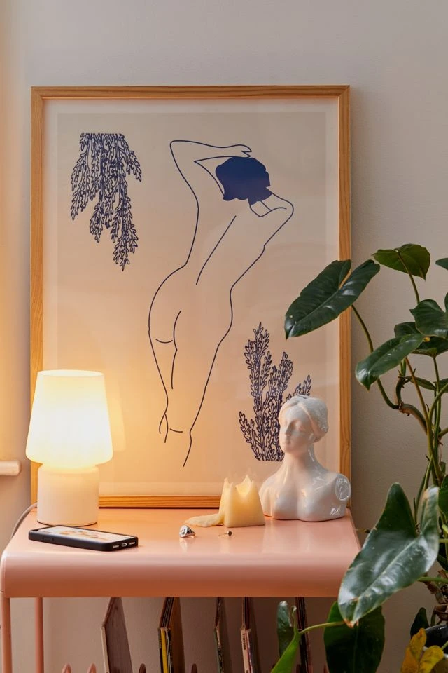 Outlet π Nicole Wargon Blue Bodied Art Print Natural Wood Frame π