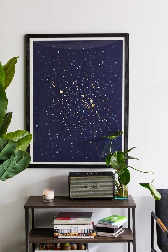 Coupon π Iveta Abolina Star Constellations Aries Art Print Black Wood Frame β
