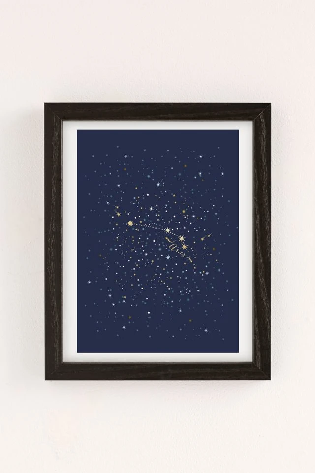 Coupon π Iveta Abolina Star Constellations Aries Art Print Black Wood Frame β - Image 2