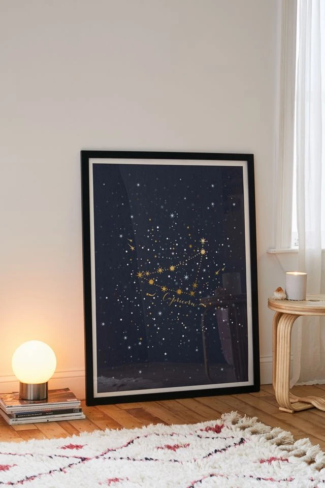 Brand new π Iveta Abolina Star Constellations Capricorn Art Print Modern Black βοΈ