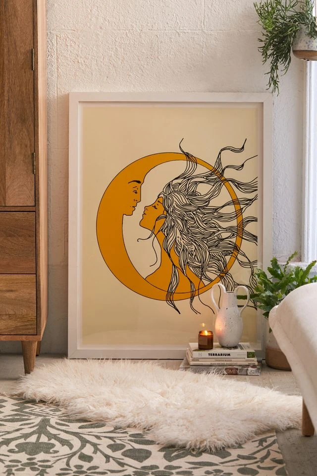 Promo 𧨠Nadja Sun And Moon Art Print White Matte Frame π