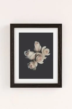 Flash Sale ✔️ Ingrid Beddoes Pink Ivory Rose Art Print Black Wood Frame 🎉